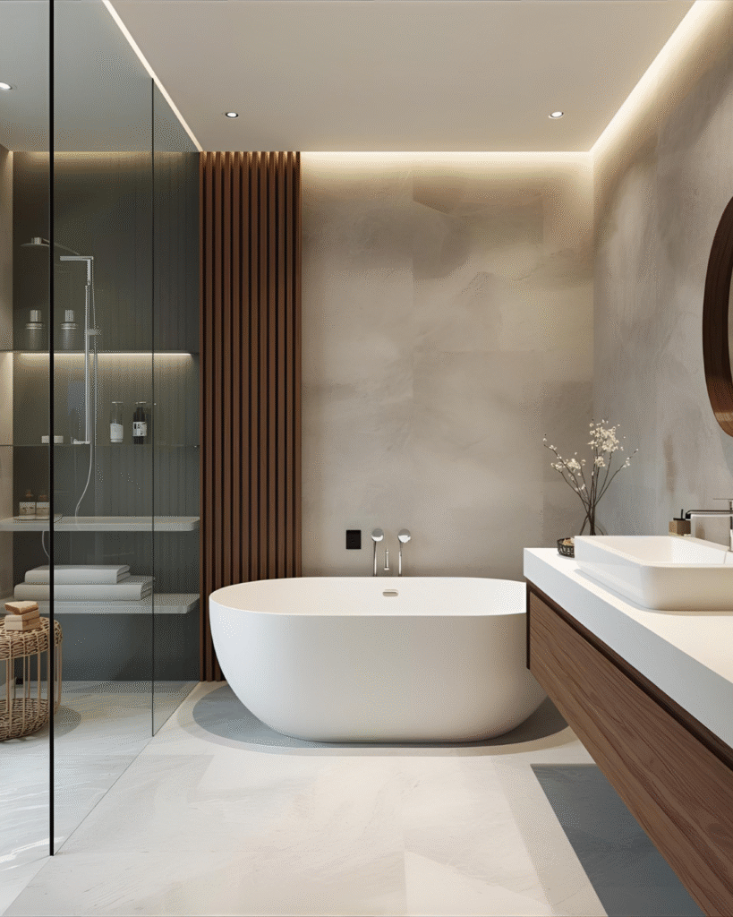 Modern bathroom refurbishment on Guildford home